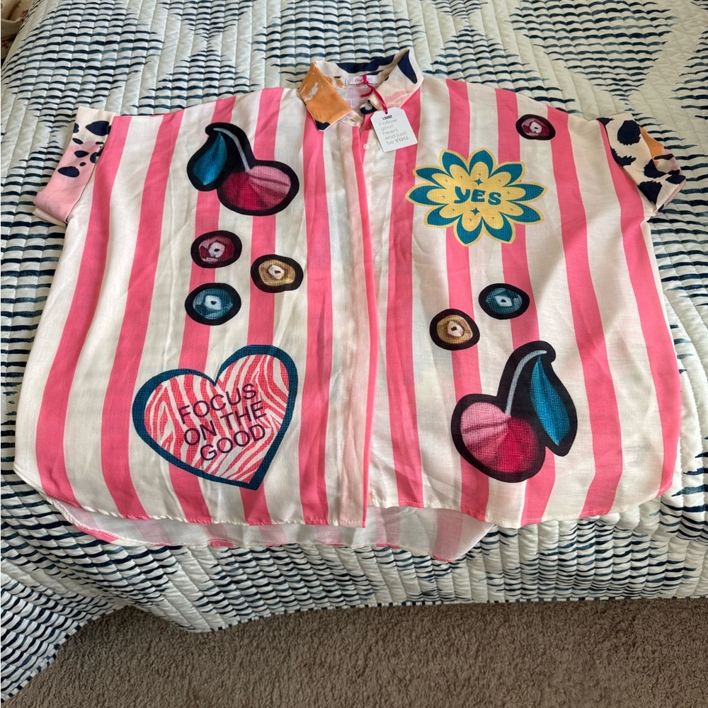 Colorful Striped Button-Up Shirt